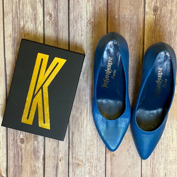 Yves Saint Laurent Shoes - Vintage Yves SaintLaurent Electric Blue Shoes sz7M